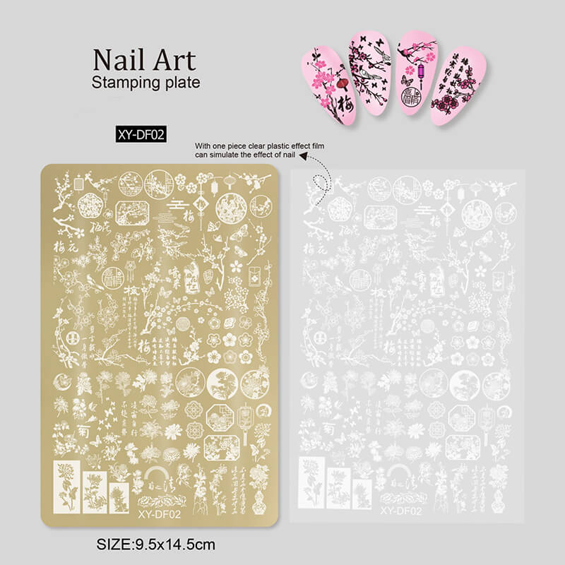 Flower Liner Geometry Bowknot Nail Stamping Plate