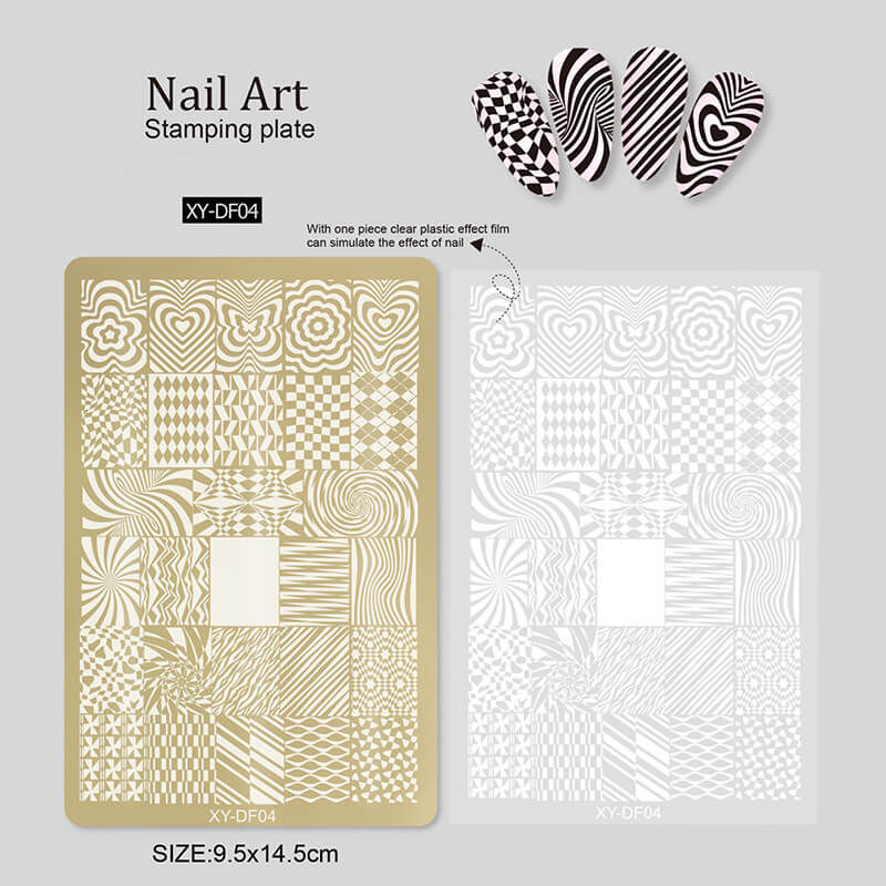 Flower Liner Geometry Bowknot Nail Stamping Plate