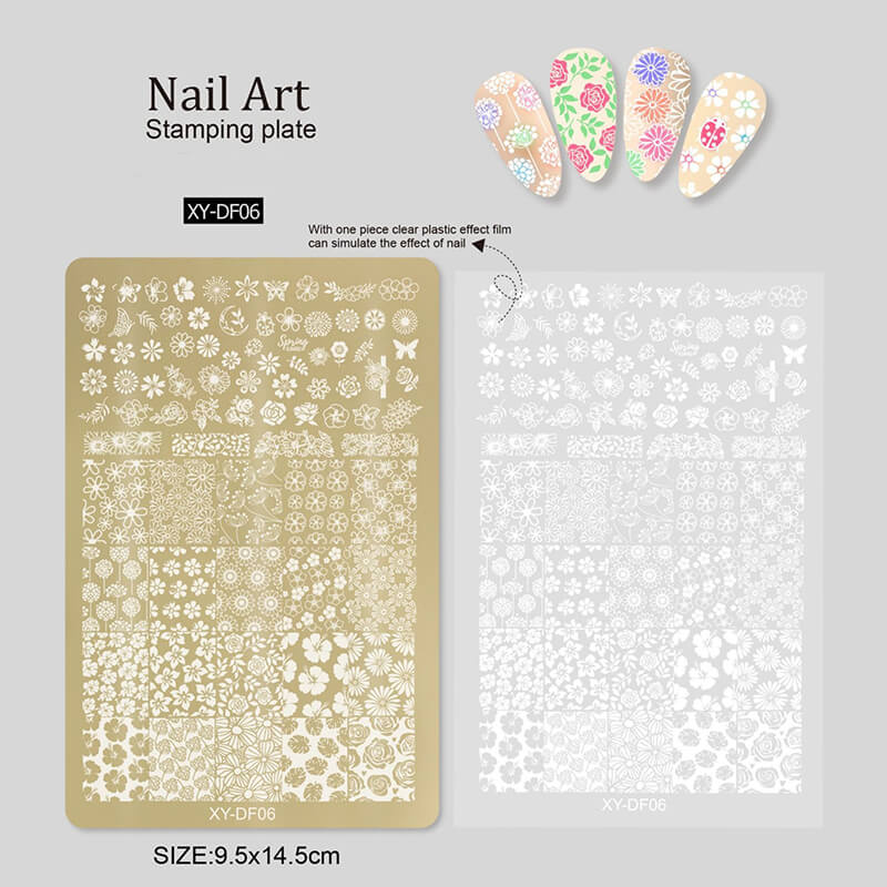 Flower Liner Geometry Bowknot Nail Stamping Plate