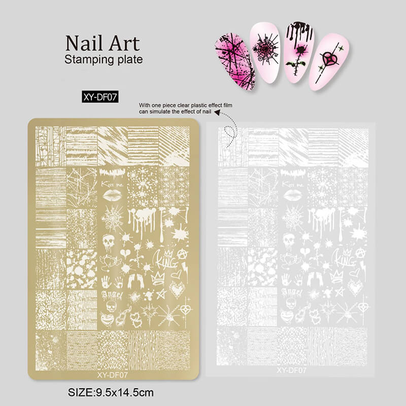 Flower Liner Geometry Bowknot Nail Stamping Plate