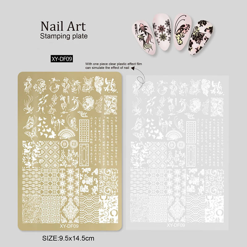 Flower Liner Geometry Bowknot Nail Stamping Plate