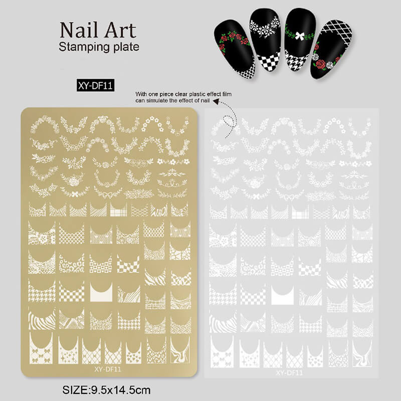 Flower Liner Geometry Bowknot Nail Stamping Plate