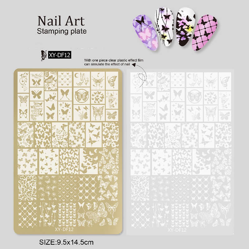 Flower Liner Geometry Bowknot Nail Stamping Plate