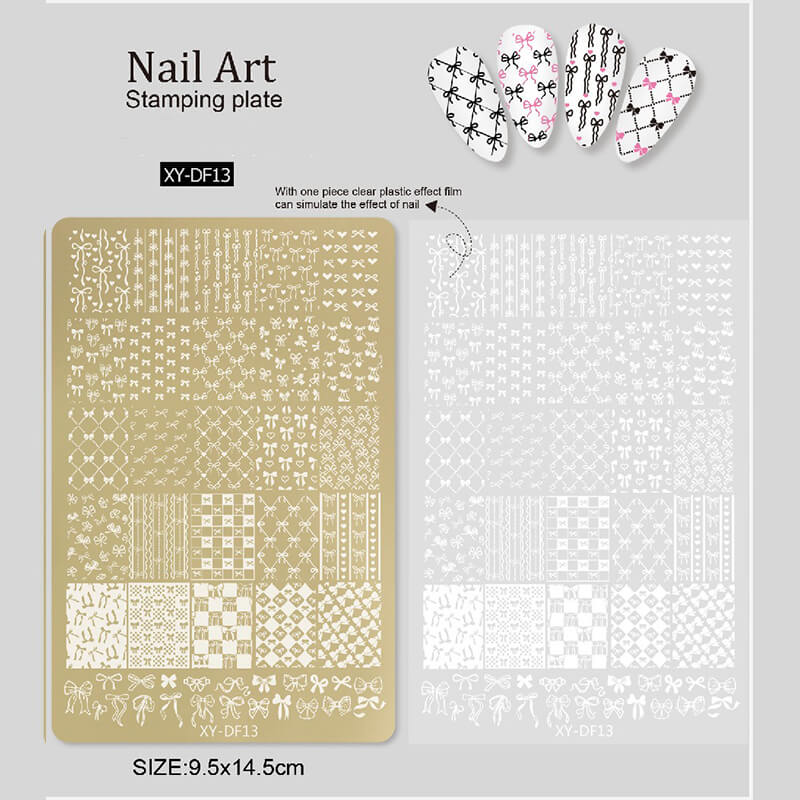 Flower Liner Geometry Bowknot Nail Stamping Plate