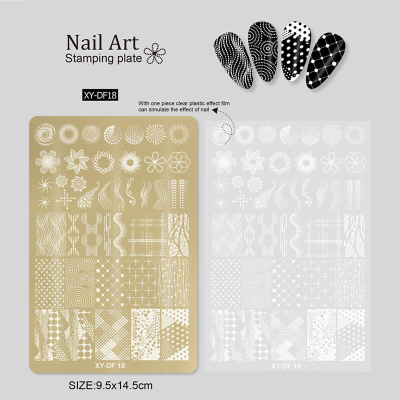 Flower Liner Geometry Bowknot Nail Stamping Plate