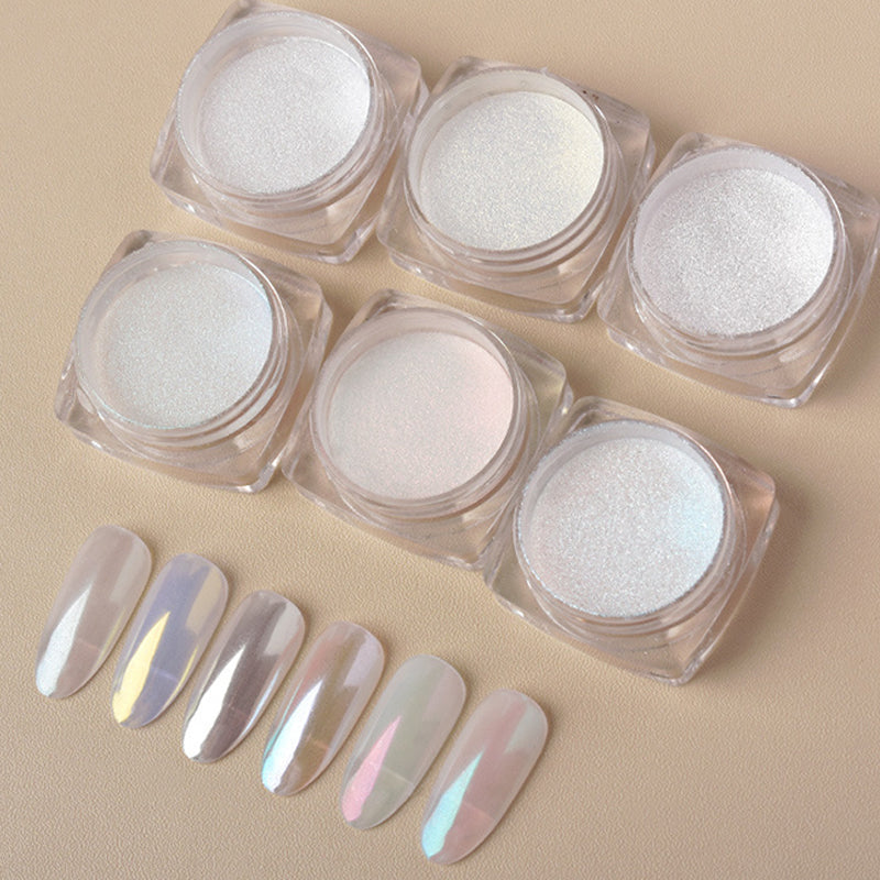 Chrome Nail Powder Aurora Iridescent Powder Metallic Mirror Effect Pigment