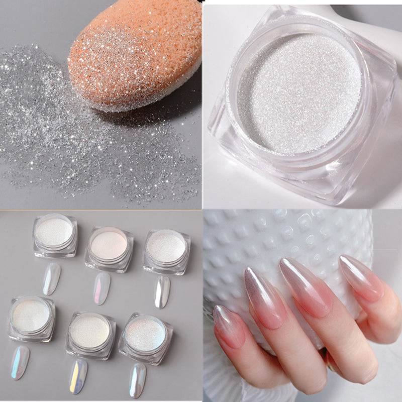 Chrome Nail Powder Aurora Iridescent Powder Metallic Mirror Effect Pigment