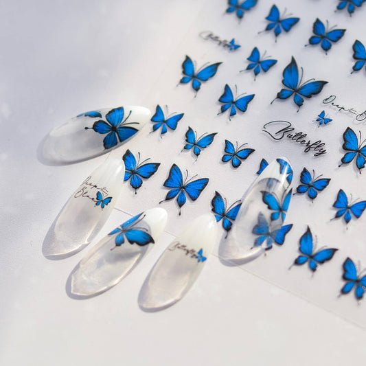 Blue Butterfly Nail Art Sticker