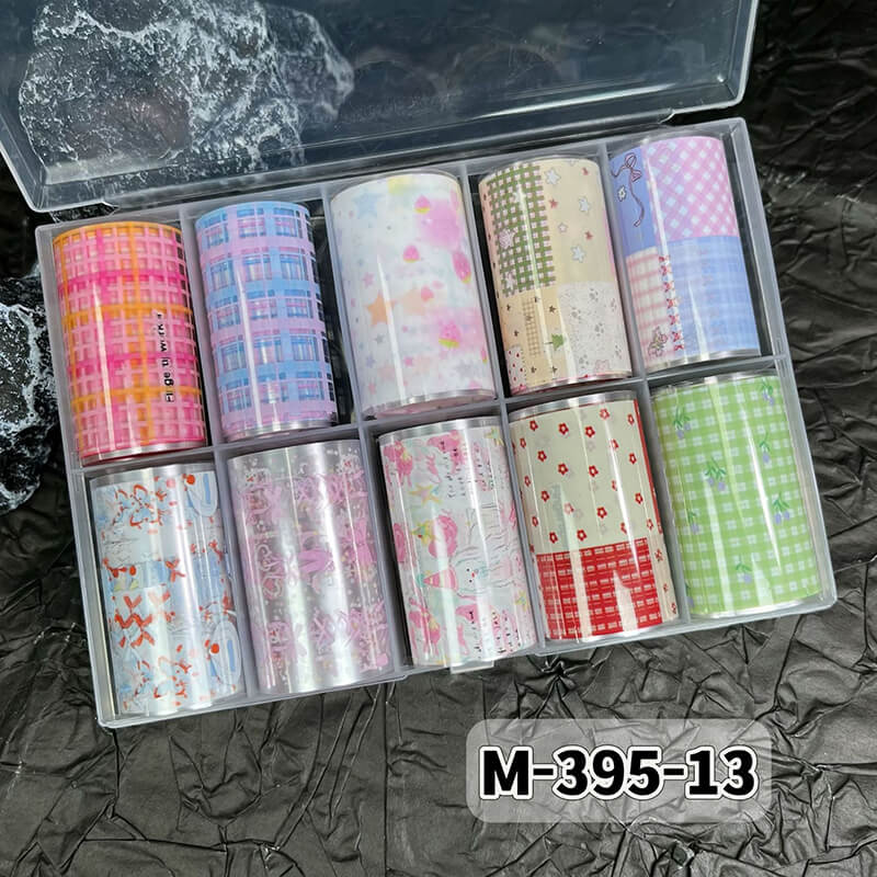 New Bow Flower Bear Nail Foil Transfer Paper – Cute Floral Nail Art Sticker Rolls