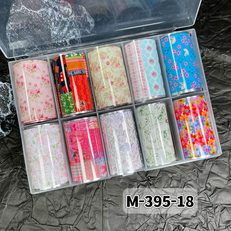 New Bow Flower Bear Nail Foil Transfer Paper – Cute Floral Nail Art Sticker Rolls