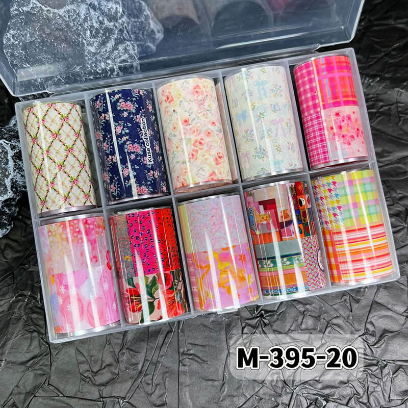 New Bow Flower Bear Nail Foil Transfer Paper – Cute Floral Nail Art Sticker Rolls