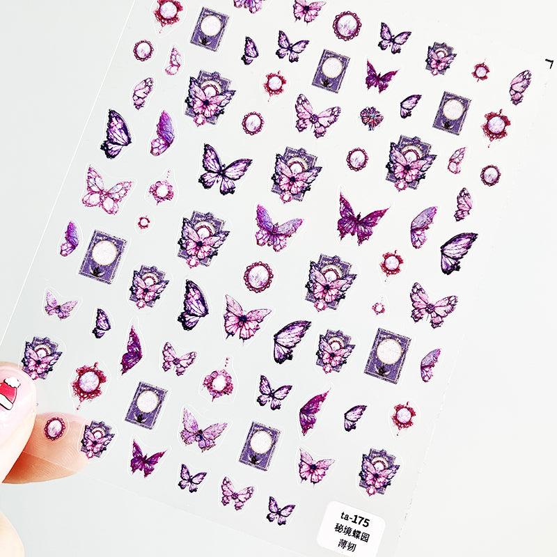 Butterfly nail art stickers 3D self-adhesive laser stickers for Nail Design