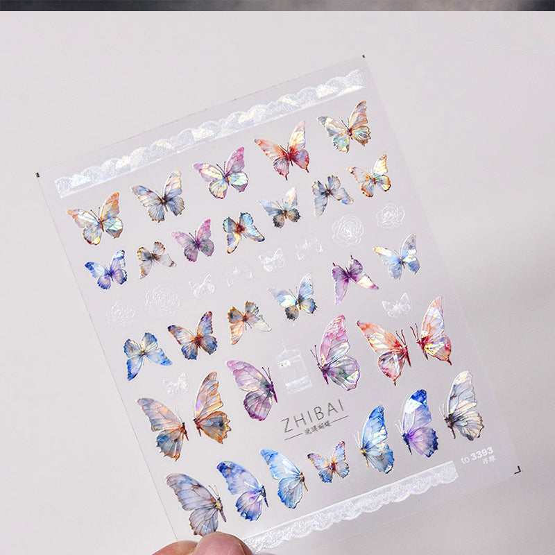 Butterfly nail art stickers 3D self-adhesive laser stickers for Nail Design