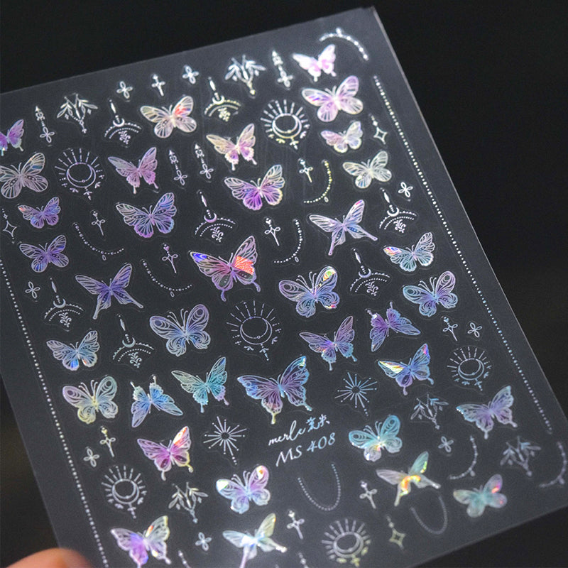 Butterfly nail art stickers 3D self-adhesive laser stickers for Nail Design