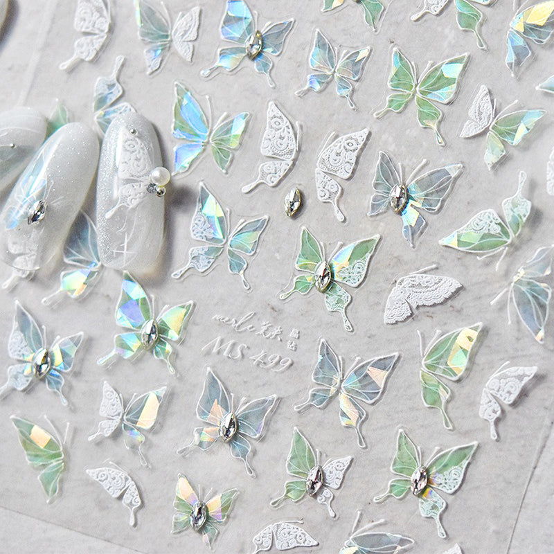 Butterfly nail art stickers 3D self-adhesive laser stickers for Nail Design