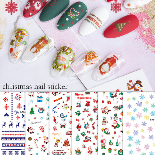 Christmas Nail Sticker Santa Elf Snowman Nail DIY Decoration