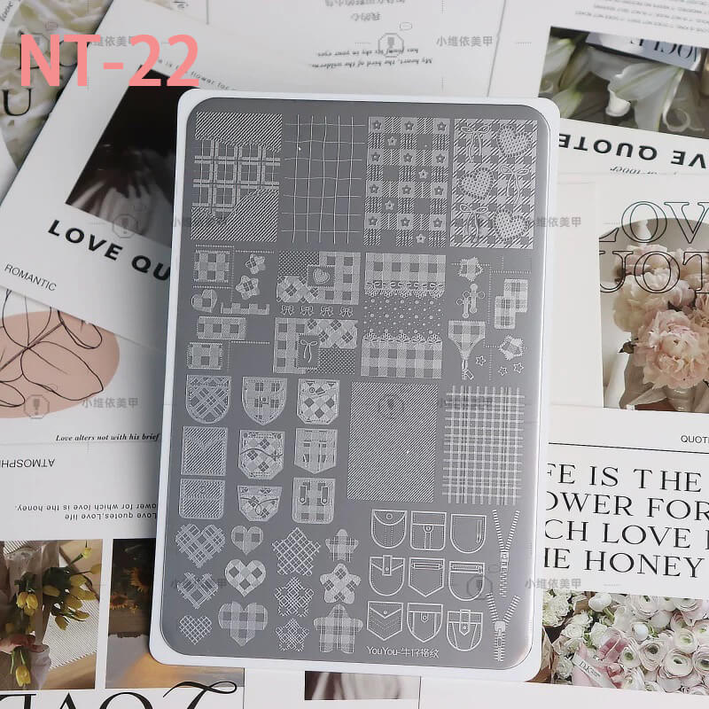 Nail Art Stamping Plate | Cartoon, Plaid, Heart & Star