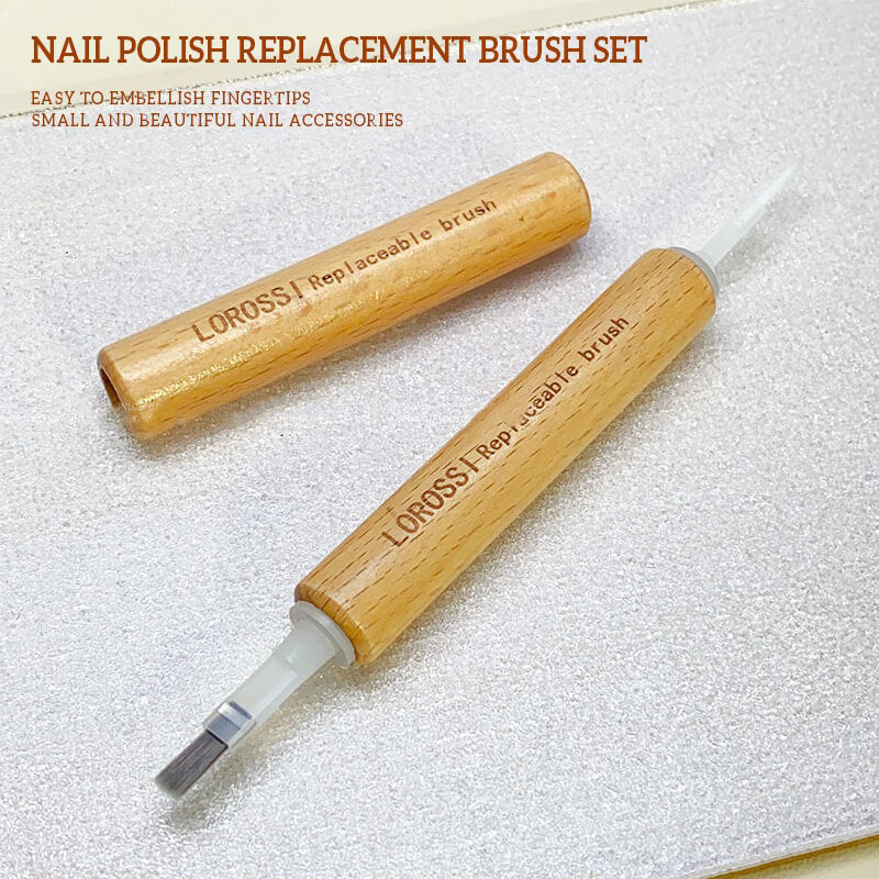 60pcs Disposable Nail Art Brush Replacement Kit with Double-ended Handle