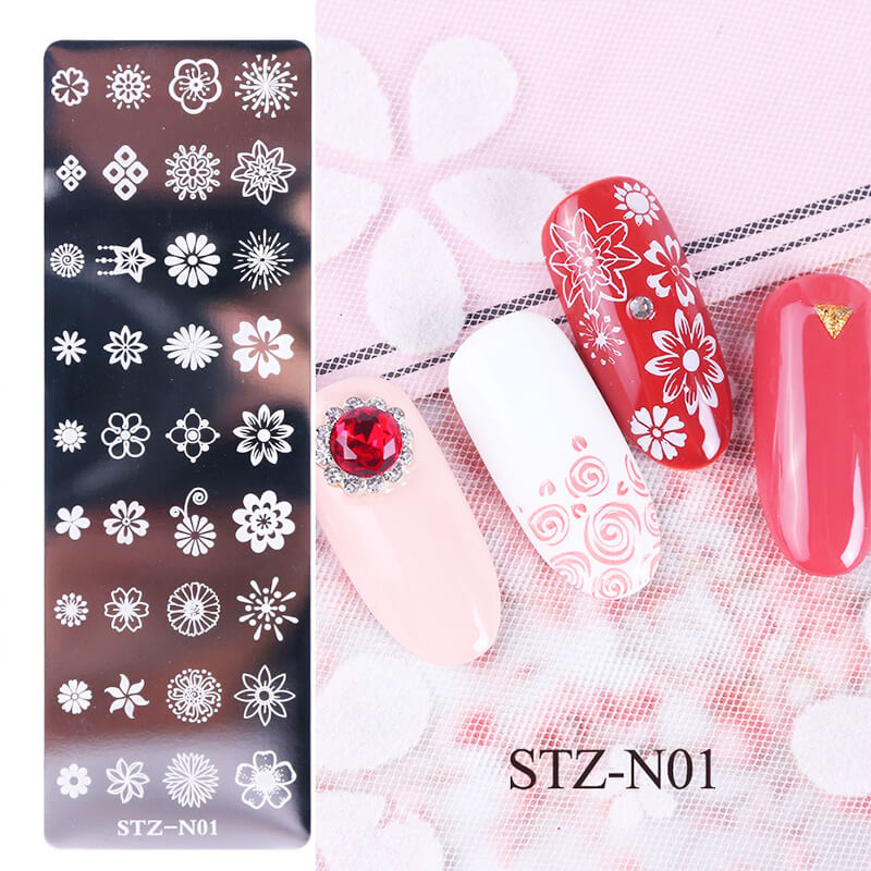 Flower Snowflake Butterfly Nail Stamping Template Stainless Nail Art Stamp Plate