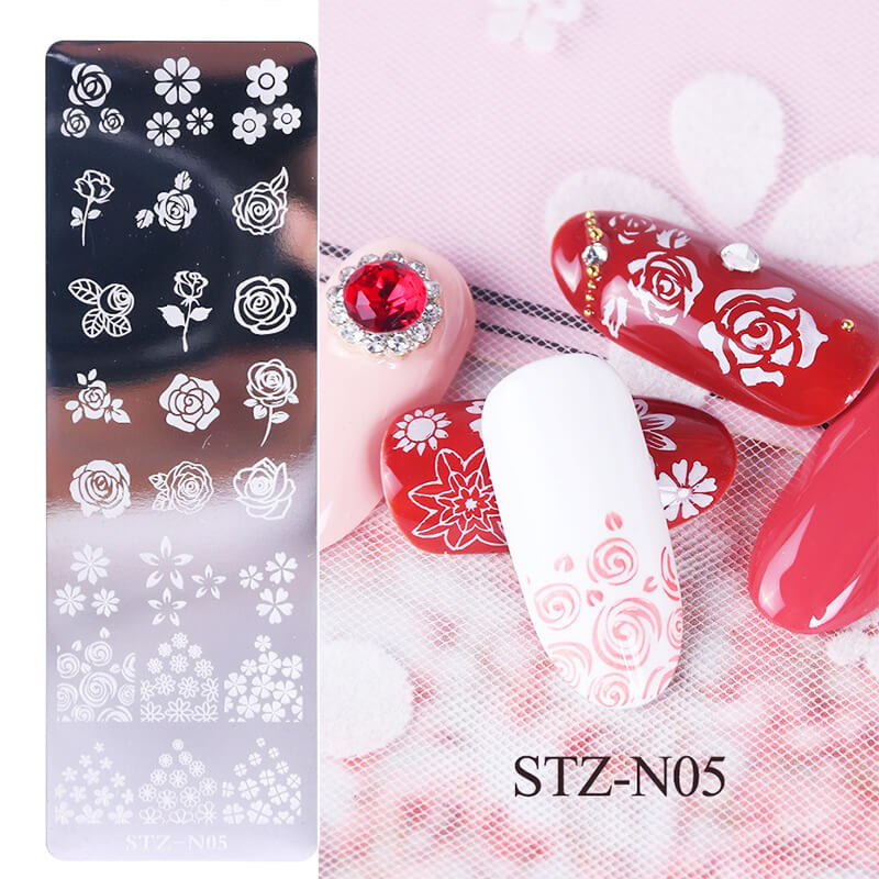 Flower Snowflake Butterfly Nail Stamping Template Stainless Nail Art Stamp Plate