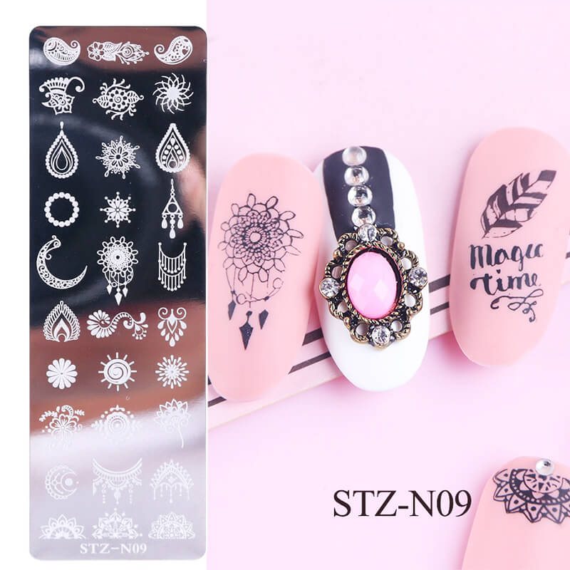 Flower Snowflake Butterfly Nail Stamping Template Stainless Nail Art Stamp Plate