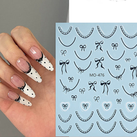 Cute Bowknot Lace Nail Art Sticker