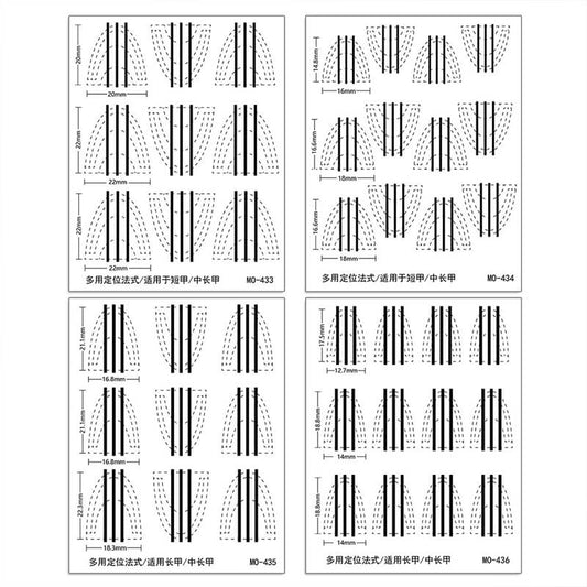 Accurate French Nail Art Stencil Stickers with Alignment Line