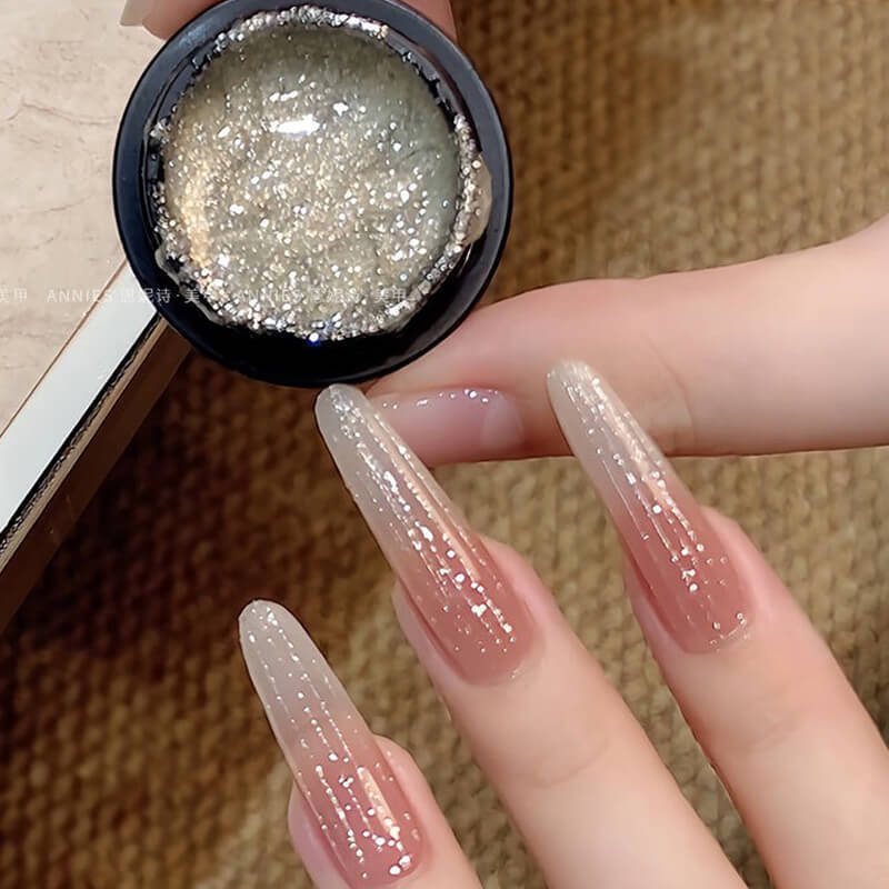 Sparkling Pull Line Nail Gel – No Wipe Elastic Drawing Gel for Nail Art