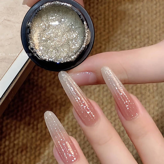 Sparkling Pull Line Nail Gel – No Wipe Elastic Drawing Gel for Nail Art