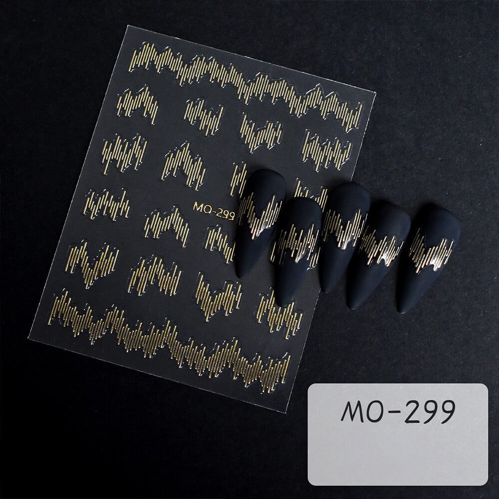 Reflective Wire Print Nail Art Stickers