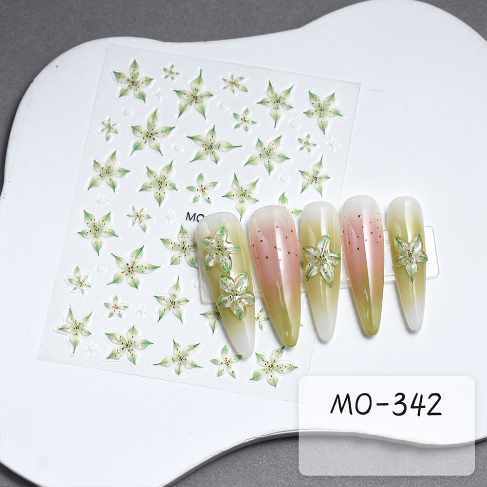 Lily Flower Nail Art Sticker Decals