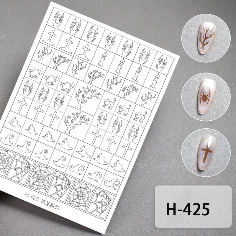 Upgraded Ultra-Thin Transparent Holiday Halloween Christmas Snowflake Fireworks Nail Art Stickers