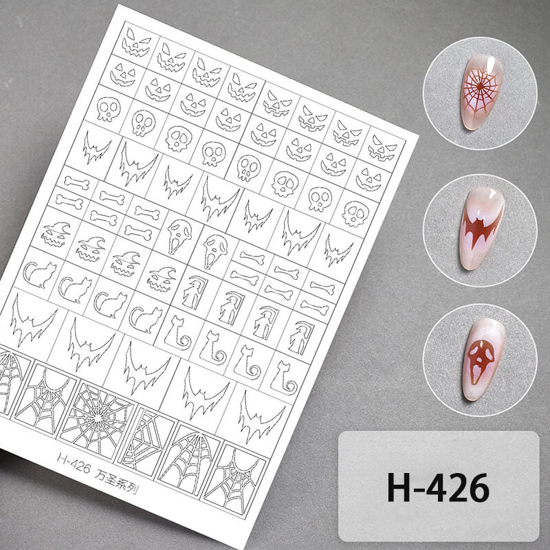 Upgraded Ultra-Thin Transparent Holiday Halloween Christmas Snowflake Fireworks Nail Art Stickers