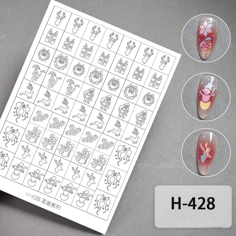 Upgraded Ultra-Thin Transparent Holiday Halloween Christmas Snowflake Fireworks Nail Art Stickers