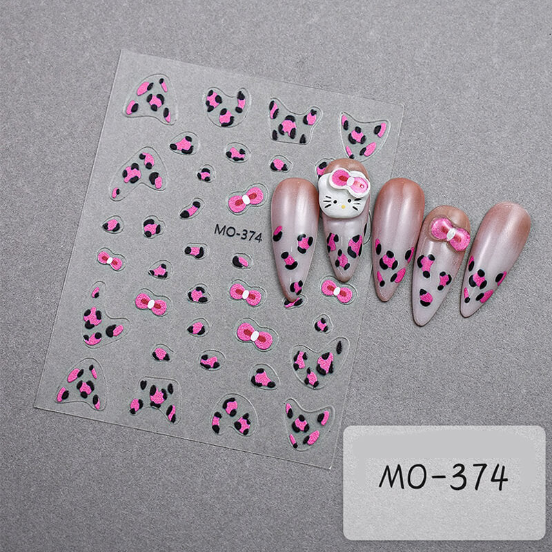 Leopard Print Nail Art Stickers 3D Nail Decals