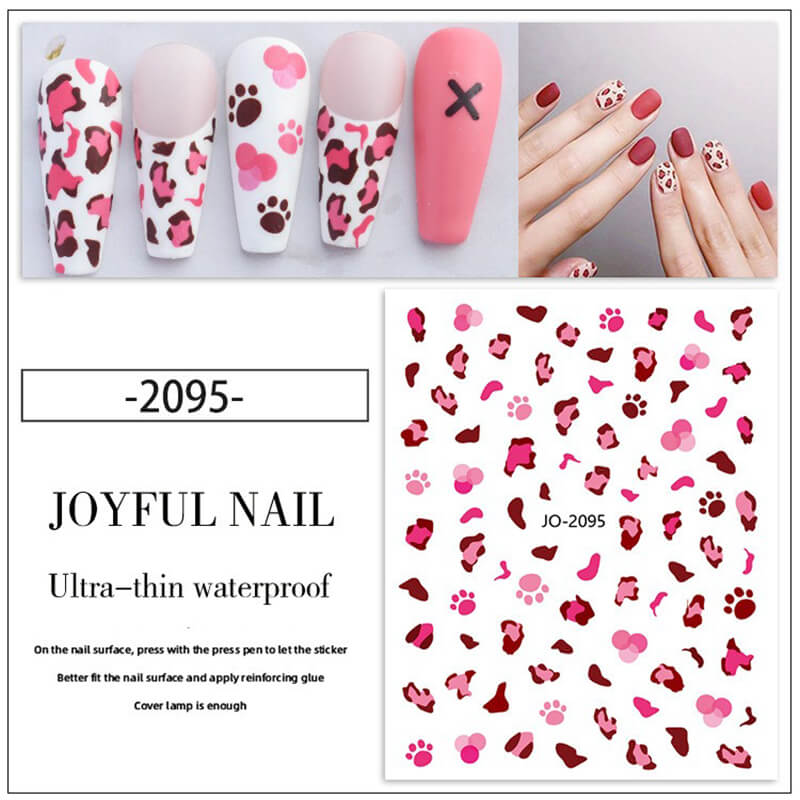 Leopard Print Nail Art Stickers 3D Nail Decals