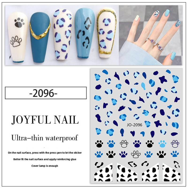 Leopard Print Nail Art Stickers 3D Nail Decals