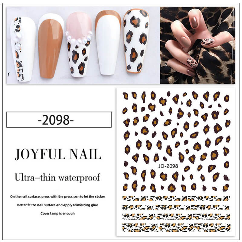 Leopard Print Nail Art Stickers 3D Nail Decals