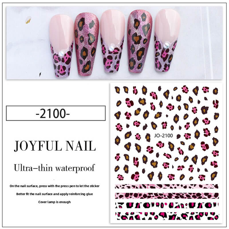 Leopard Print Nail Art Stickers 3D Nail Decals