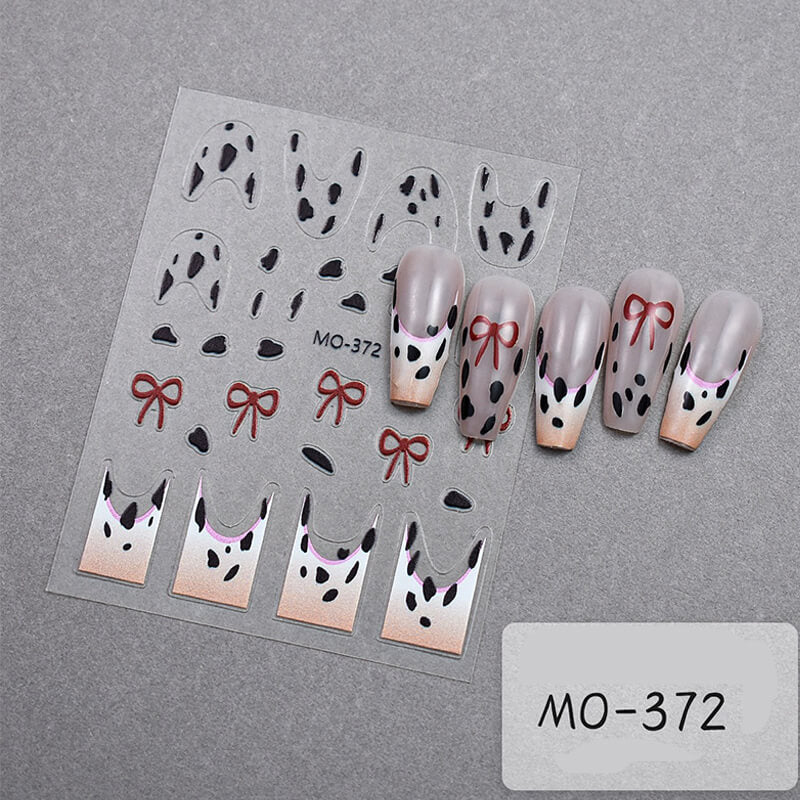 Leopard Print Nail Art Stickers 3D Nail Decals