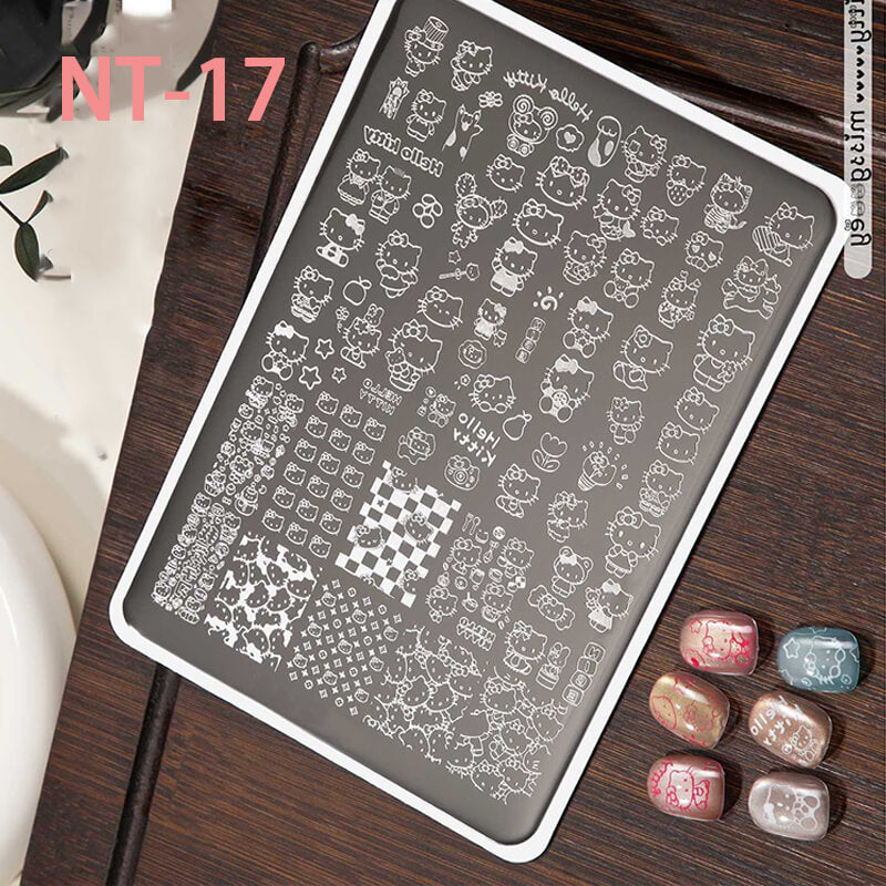 Nail Art Stamping Plate | Cartoon, Plaid, Heart & Star