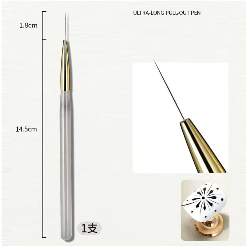 Plaid Nail Pen Liner Nail Art Brush Professional Checkered Nail Tool