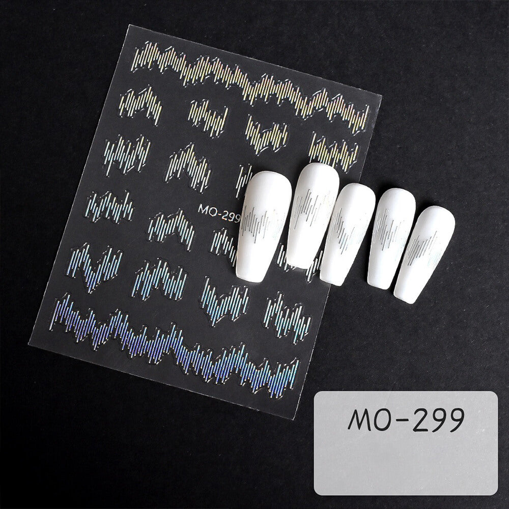 Reflective Wire Print Nail Art Stickers