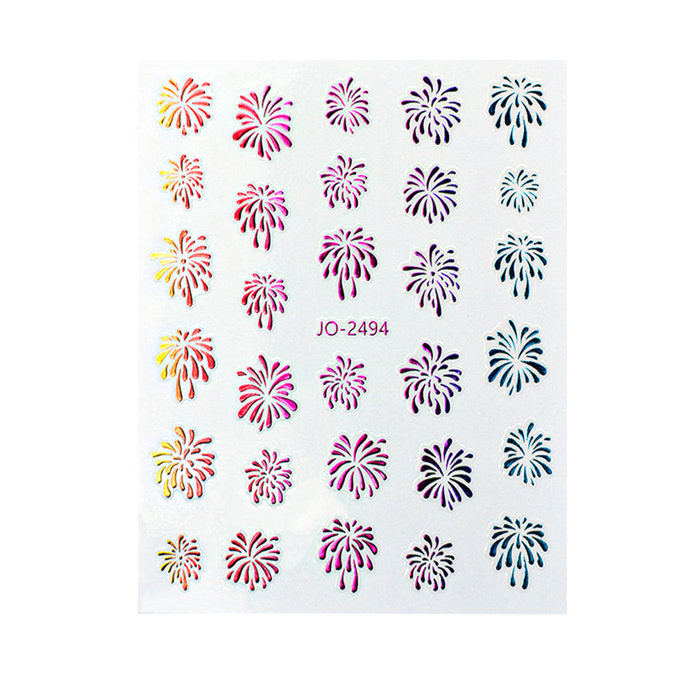 Fireworks Nail Art Stickers Fluorescent Nail Stencil Nail DIY Decals