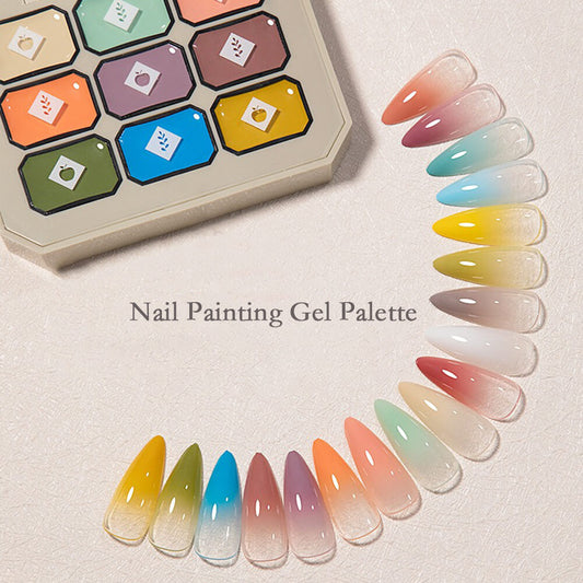 9 Color Nail Gel Palette Pat Painting Gel for Nail Art