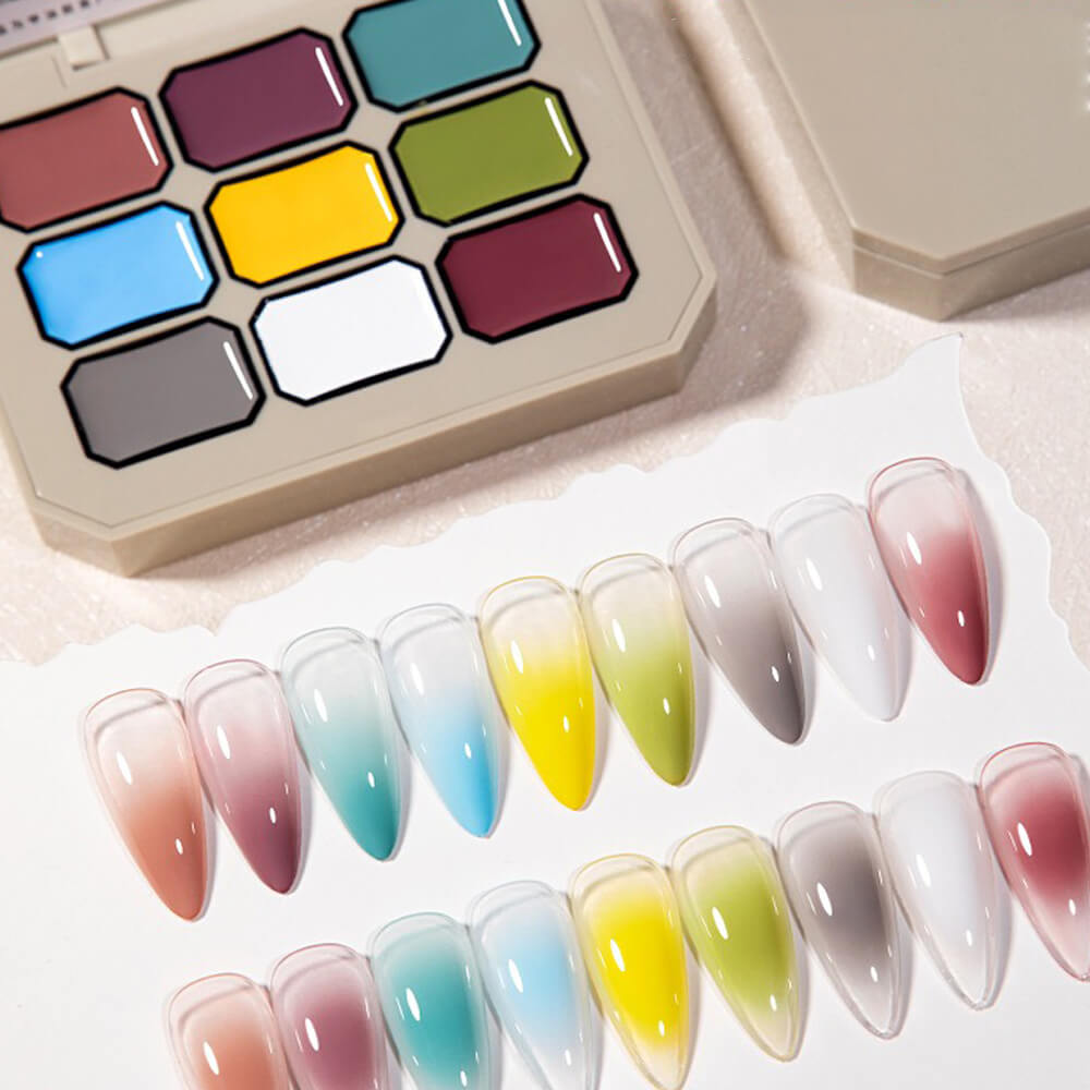 9 Color Nail Gel Palette Pat Painting Gel for Nail Art