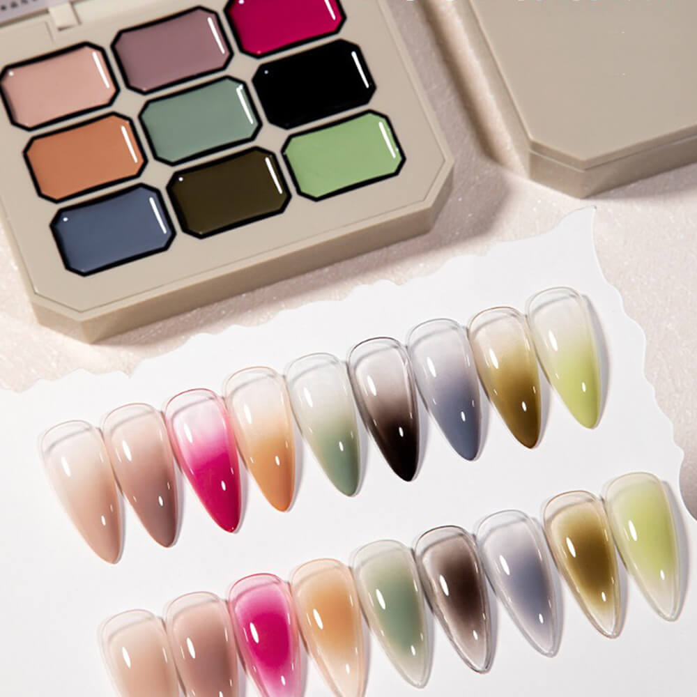 9 Color Nail Gel Palette Pat Painting Gel for Nail Art