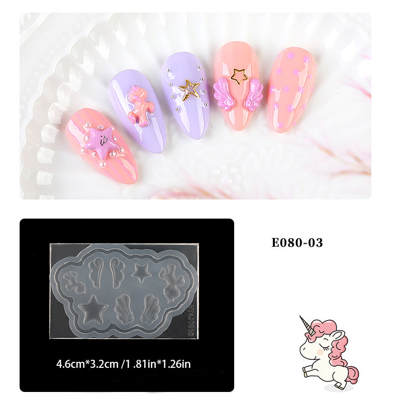 3D Nail Silicone Mold Nail Art DIY Mould Resin Casting Tools