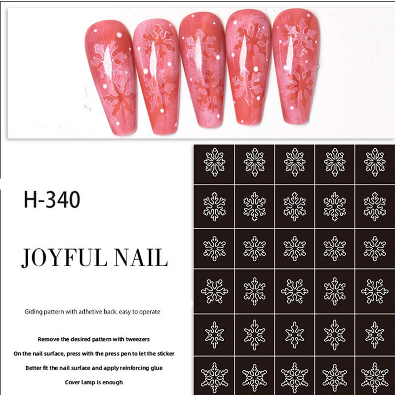 Snowflake Nail Art Sticker Easy Manicure Stencil