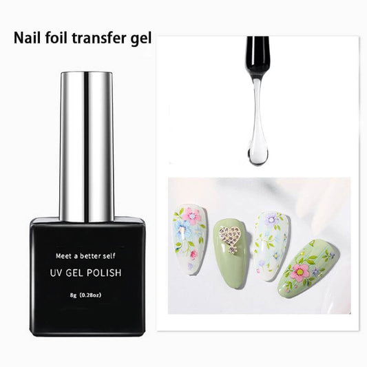 Super Sticky Nail Foil Glue Gel – Fast Transfer Adhesive Gel for Foil Nail Art Decoration